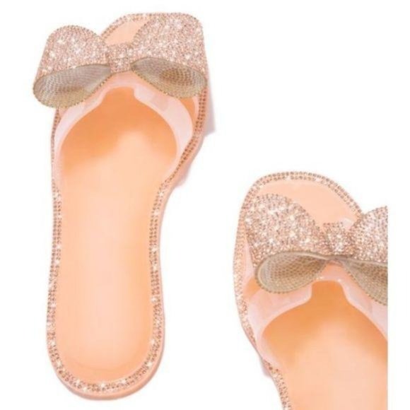 Jelly Bow Sandals in Nude/Rose Gold - Picture 5 of 8